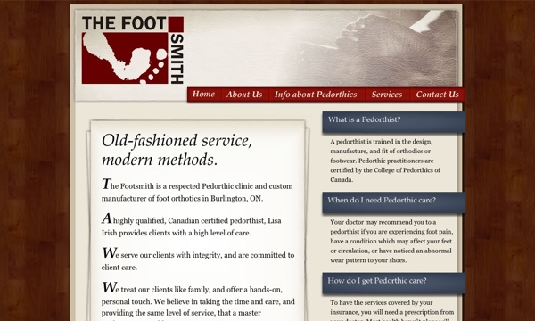 Image of the Foot Smith website